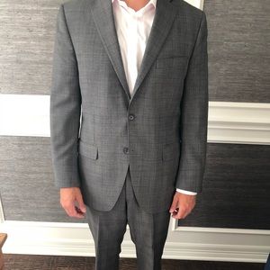 Peter Millar Gray glen plaid suit 40R